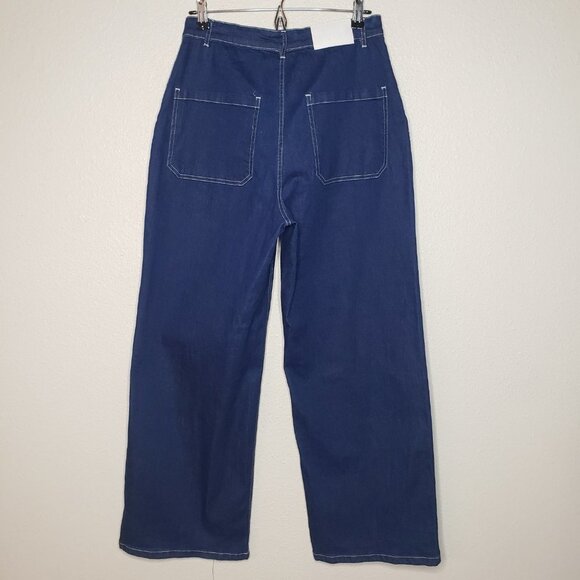 By DYLN Women's Cargo Style Dark Wash "Cooper" Wide-Leg Jeans Sz M (1135) - Picture 4 of 8